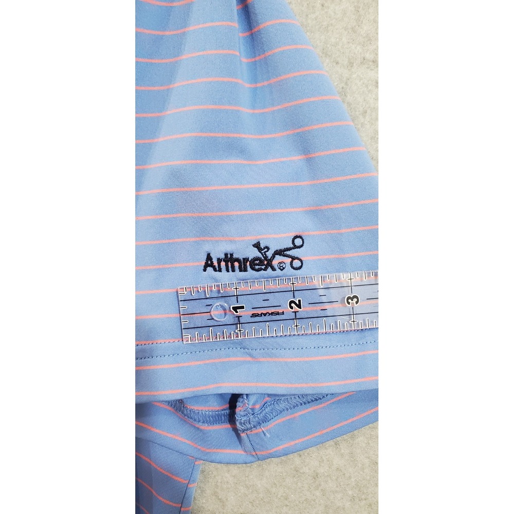 Peter Millar Halifax Stripe Stretch Polo Summer Comfort XL Blue Pink‎ - Picture 5 of 7